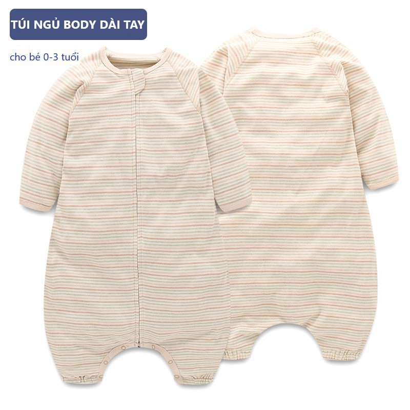 HOTTúi Ngủ Mùa Đông Cho Bé từ 0 đến 3 tuổi cotton tự nhiên mềm mịn - Túi ngủ dài tay, mùa hè nằm điều hòa