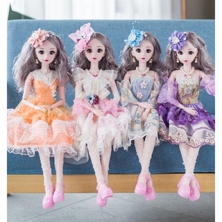 Búp bê bjd 60cm 18 khớp mắt 4d nhắm mở tặng bộ phụ kiện 10 món