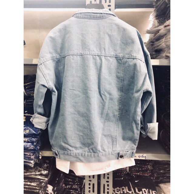 ÁO KHOÁC JEAN NAM - NỮ XANH NHẠT CAO CẤP PAK8