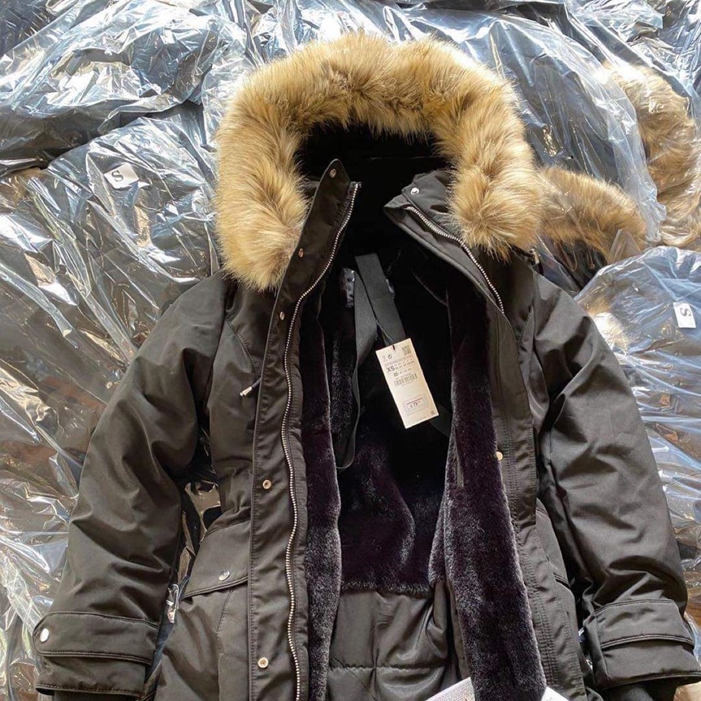 Áo parka  mũ viền lông