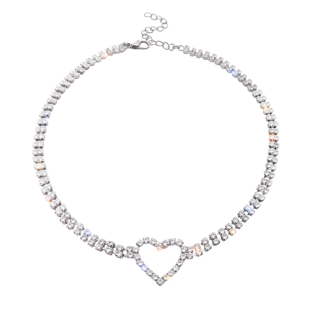 Vòng cổ choker ngắn mặt trái tim đính đá kim cương thời trang Hàn Quốc cho nữ  Yanqueens Đồ trang sức
