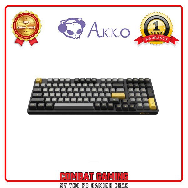 Bàn phím cơ AKKO 3098N Multi-modes Black Gold (Bluetooth 5.0 / Wireless 2.4Ghz / Hotswap / Foam tiêu âm / Foam đáy / TTC