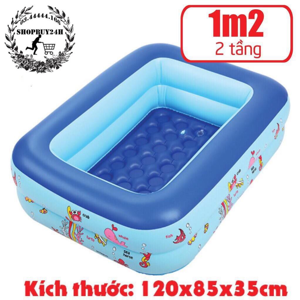 [HCM] -  Bể phao bơi 2 tầng 1m2-Hồ bơi trẻ em mini 1m2 - Phao bơi 2 tầng cho bé - Q2