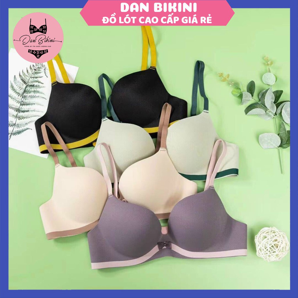 Áo Lót Nữ - Áo Ngực Nữ Đúc Su Thông Hơi Viền Màu Đính Nơ Nhỏ Tôn Vòng Một Gợi Cảm Mã Al34