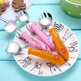 Bộ Muỗng Nĩa Tập Ăn Họa Tiết Hoạt Hình Cho Bé