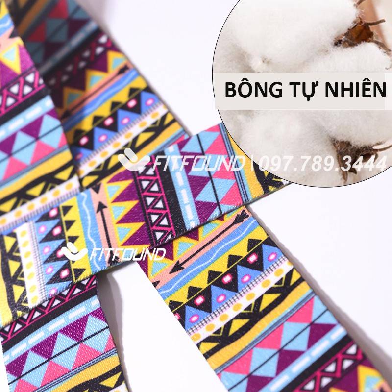 Dây Tập Yoga Cotton Dài 2.5m In Họa Tiết Cao Cấp FITFOUND