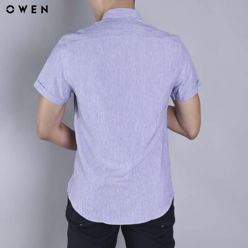 Áo Sơ Mi Nam Tay Ngắn Owen AS90538NT Nâu Cafe Kiểu Dáng Slim Fit
