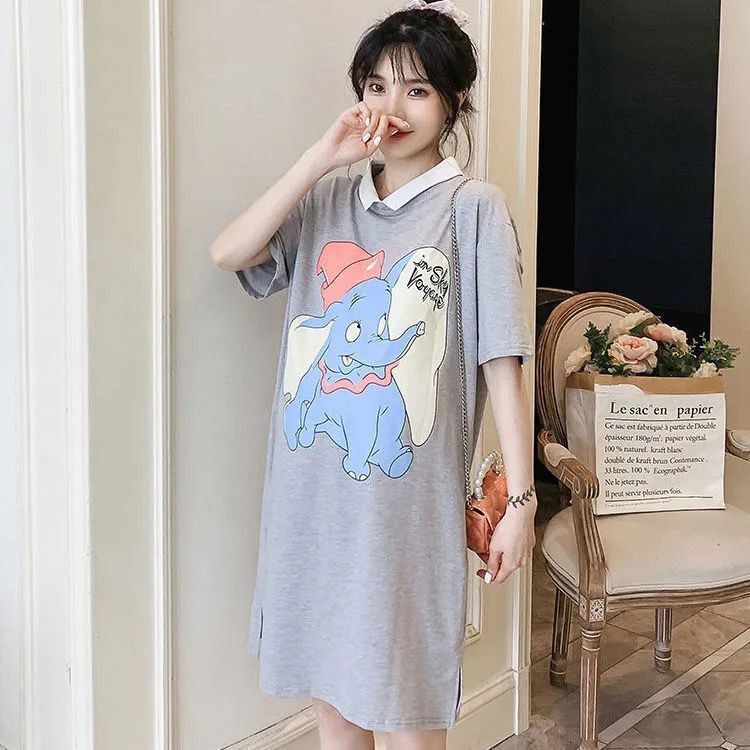 bán hàng trực tiếp tại nhà máy mới năm 2021váy bầu mùa hè thời trang rộng rãi ngắn tay trung bình thường 2021