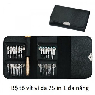 Bộ tua vít đa năng 25 in 1 dùng sửa điện thoại đồng hồ máy tính laptop, tô vít với thiết kế kiểu ví da hiện đại cực hot