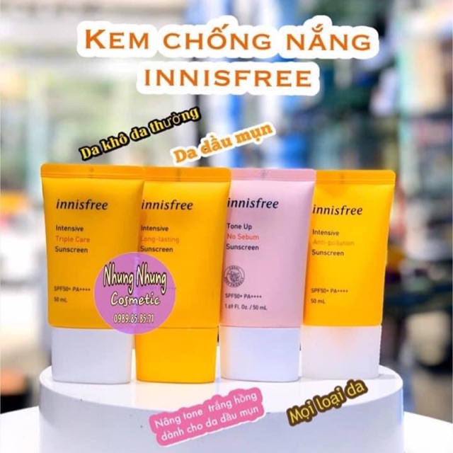 [Chính Hãng] Kem Chống Nắng Innisfree 50ml