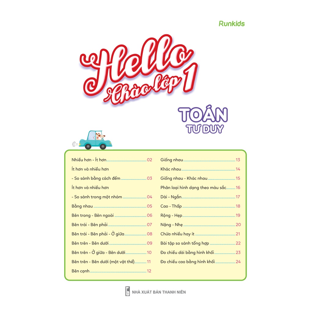 Sách Hello Chào Lớp 1 - Toán Tư Duy