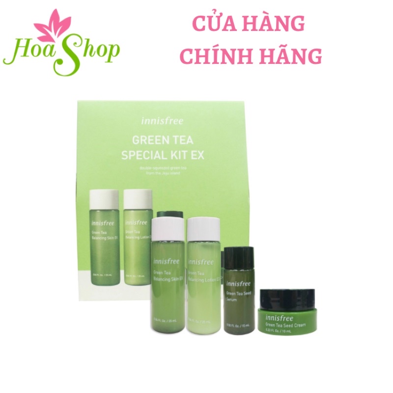 (MINI SIZE)KIT DƯỠNG DA TRÀ XANH INNISFREE GREEN TEA SPECIAL KIT EX 4PCS