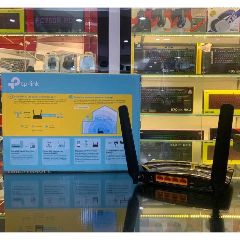 Bộ Phát WiFi Router 4G LTE MR6400 TPLink Có Cổng Lan