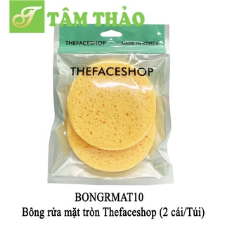 Bông rửa mặt tròn Thefaceshop (2 cái/Túi)