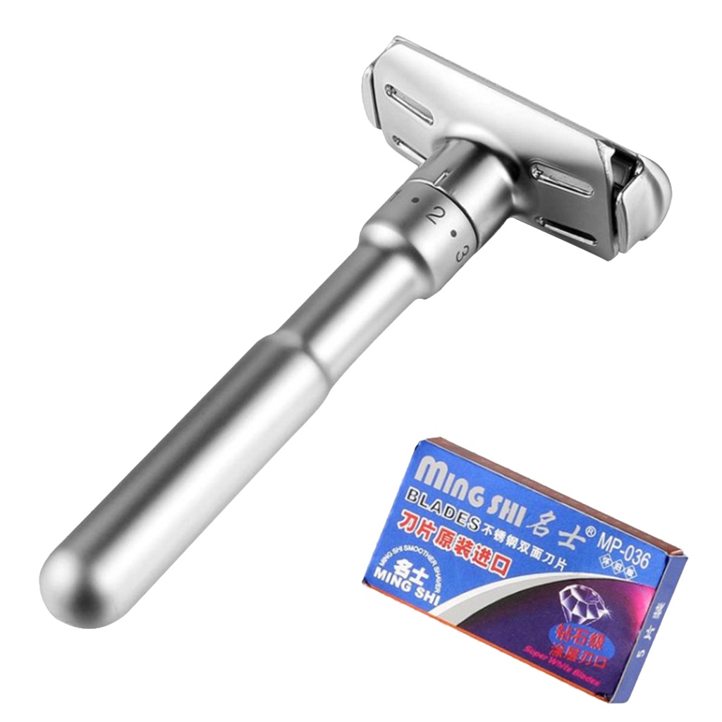 Dao cạo râu hai cạnh an toàn cổ điển cho nam với 5 lưỡi dao thay thế rady stock