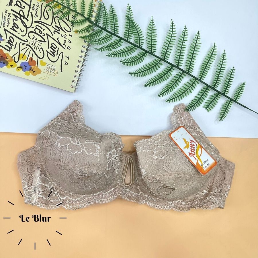 Áo ngực nữ bigsize, áo lót ren hoàn toàn không mút có gọng, nội y cup B Thái Lan Anny 10030, Leblur