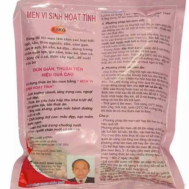 MEN VI SINH Ủ THỨC ĂN DÙNG TRONG CHĂN NUÔI N01 GÓI 500GRAM.