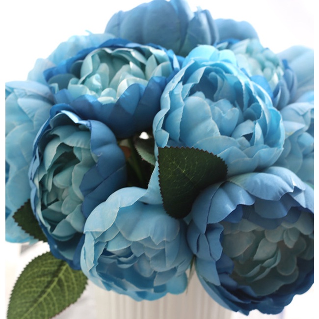 1 Bó 6 Bông Hoa lụa cao cấp trang trí nhà cửa mô phỏng hoa hồng trà mẫu đơn mang nét đẹp gần gũi với hơi thở Âu Châu