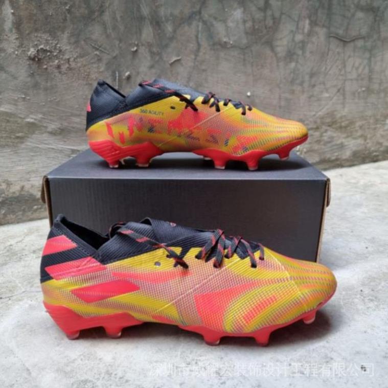 ️⚽ Giày bóng đá Adidas nemeziz. Giày cao cổ nam màu vàng kim đỏ FG Ngoài Trời Màu Đen unisex CL mi 🏈️