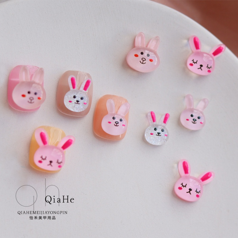 Charm thỏ có tai dễ thương dùng trang trí móng