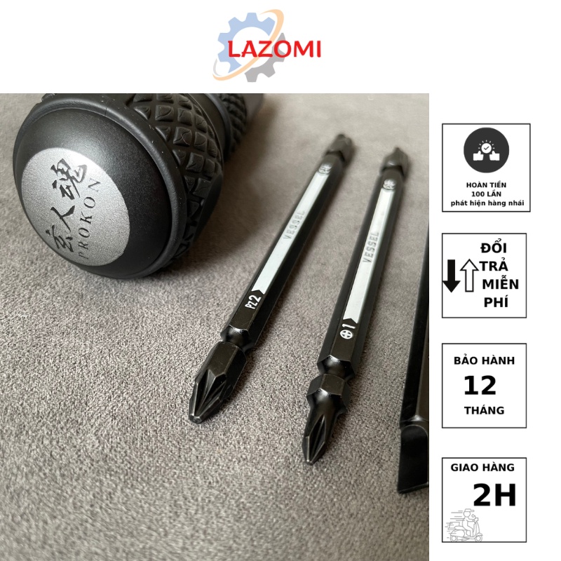 220W-3 Bộ tô vít 2 đầu 6 cỡ vít Vessel ball grip Made in Japan