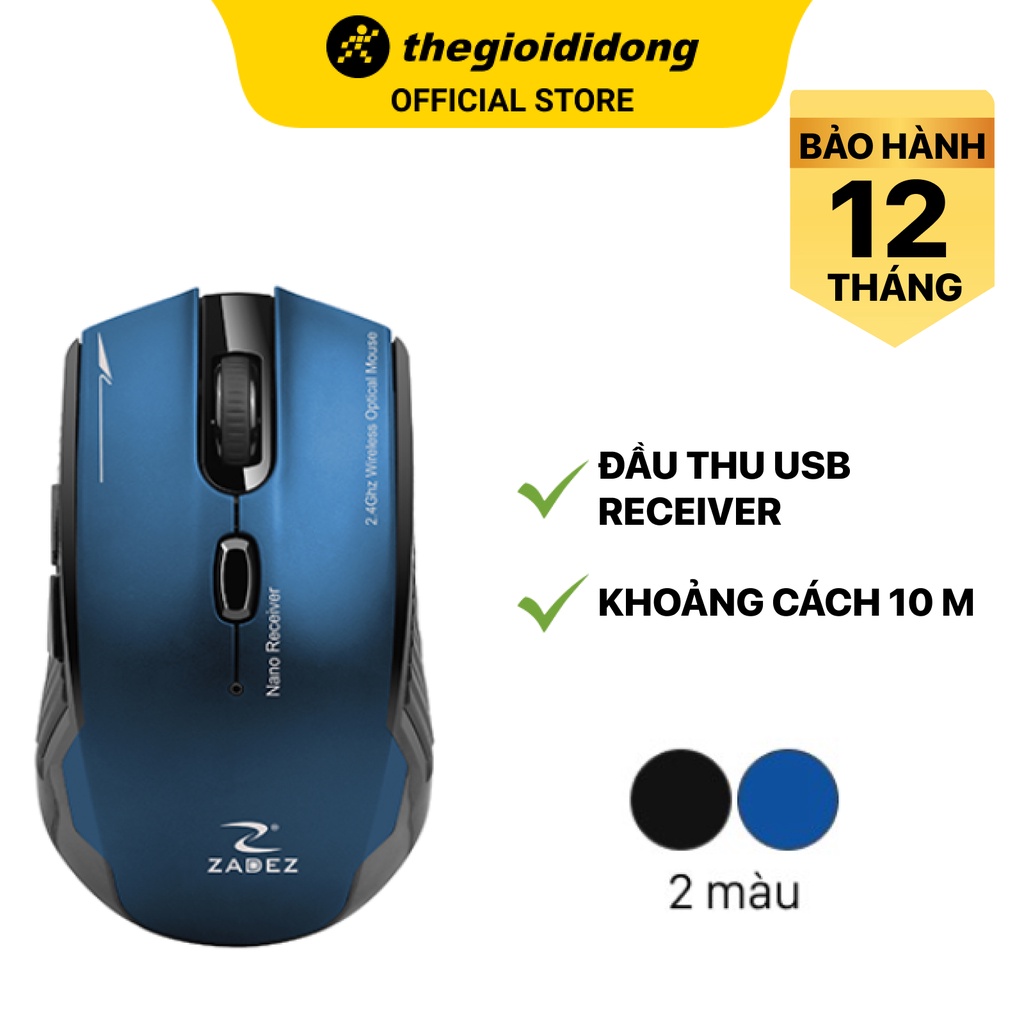 Chuột Không Dây Zadez M338 1600 DPI - Hàng chính hãng - BH 12 tháng