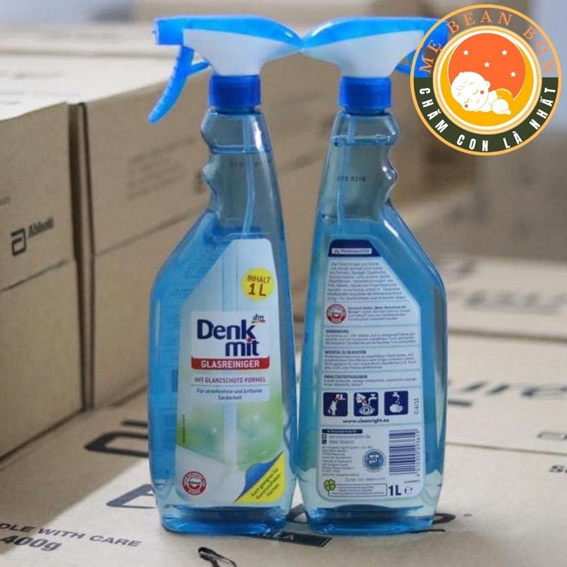 nước xịt  vệ sinh kính sạch sâu, sáng bóng, an toàn Denkmit  chai to 1 lit, hàng nội đỊa Đức - MẸ BEAN BON