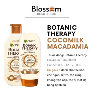 Dầu gội DỪA / xả tóc khô- rễ tre, thiếu sức sống, không vào nếp Garnier Botanic Therapy Dừa + Maccadamia