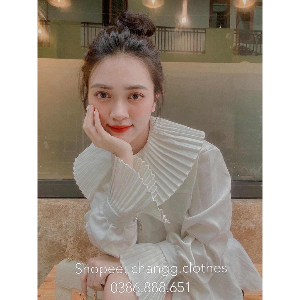 Sơ Mi Nữ Cổ Dập Ly Dáng Tiểu Thư Sang Chảnh