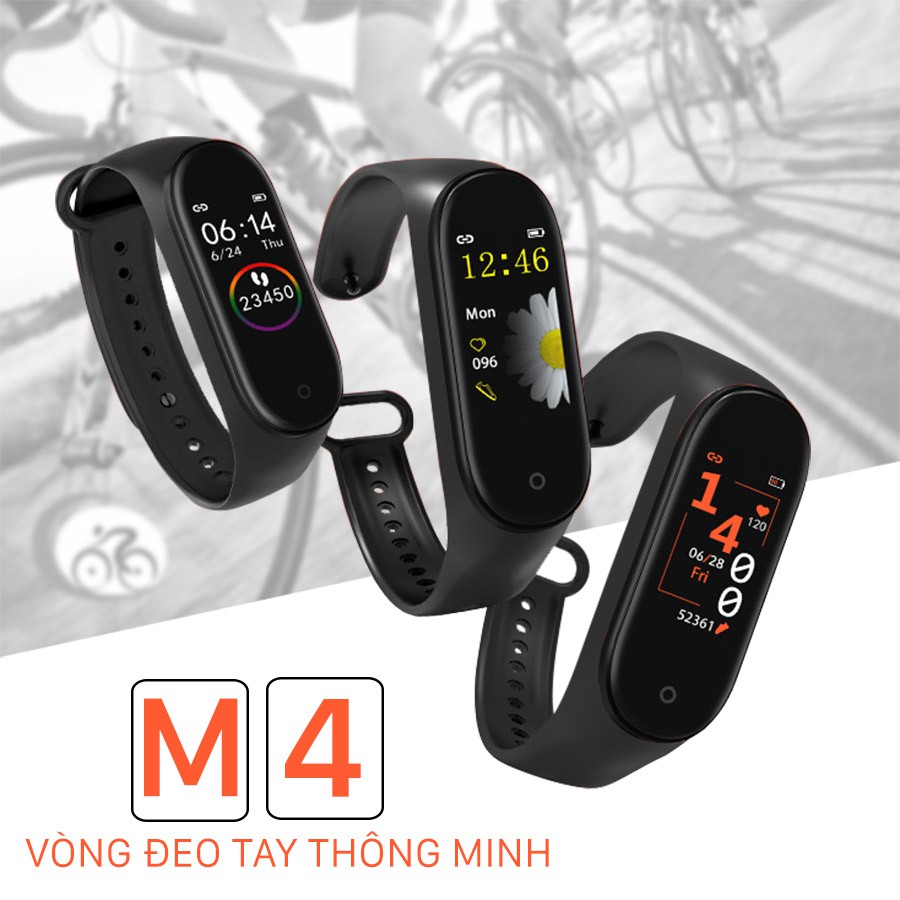 Vòng đeo tay thông minh M4  theo dõi sức khỏe,đo nhịp tim, huyết áp