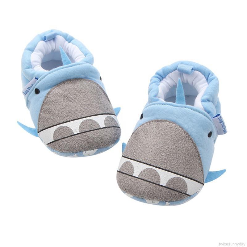 Cartoon Whale Cotton Baby Girls Boys First Walkers