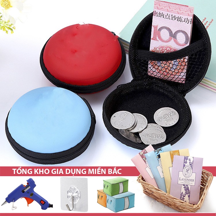 [Tổng Kho Sỉ] Bob Đựng Phụ Kiện Cá Nhân KiỂU TRÒN - Hộp Đựng Đồ, Bao Đựng Tai Nghe, Cáp Sạc Có Khóa Kéo