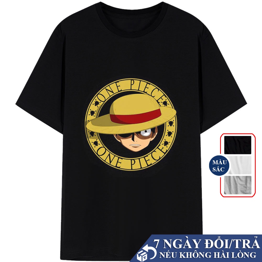 Áo Thun Tay Lỡ Luffy Gear One Piece Cực Chất Đen Trắng Xám, Áo Phông Oversize Nam Luffy Độc Đáo V9
