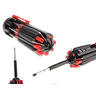 Tuốc nơ vít đa năng 8 in 1 (Gồm 07 Đầu Ua Vít + 01 Đèn Led )