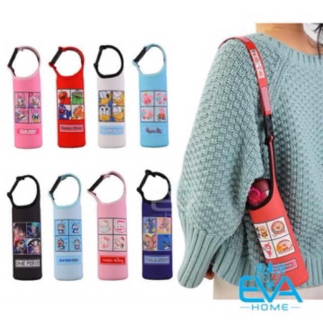 Túi Giữ Nhiệt In Hình Hoạ Tiết 500 Ml Có Quai Xách Và Dây Đeo 2 Trong 1 Tiện Dụng