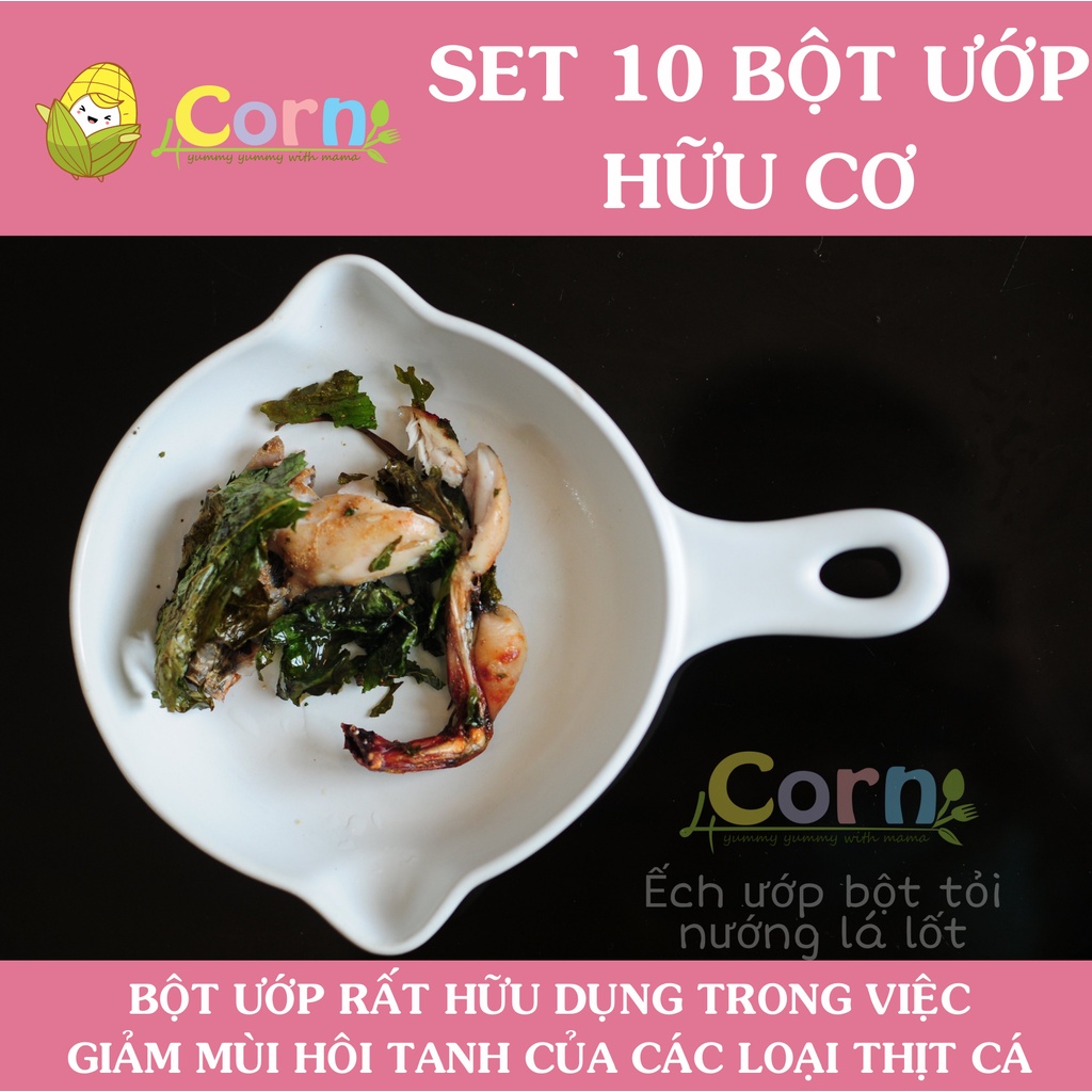 Set 10 bột ướp hữu cơ  - Cho bé 7m+ (Bột tỏi, hành tây, gừng, sả, quế,... bột gia vị không muối)