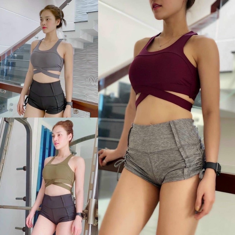 Áo bra chéo eo hàng QC cao cấp tập gym yoga