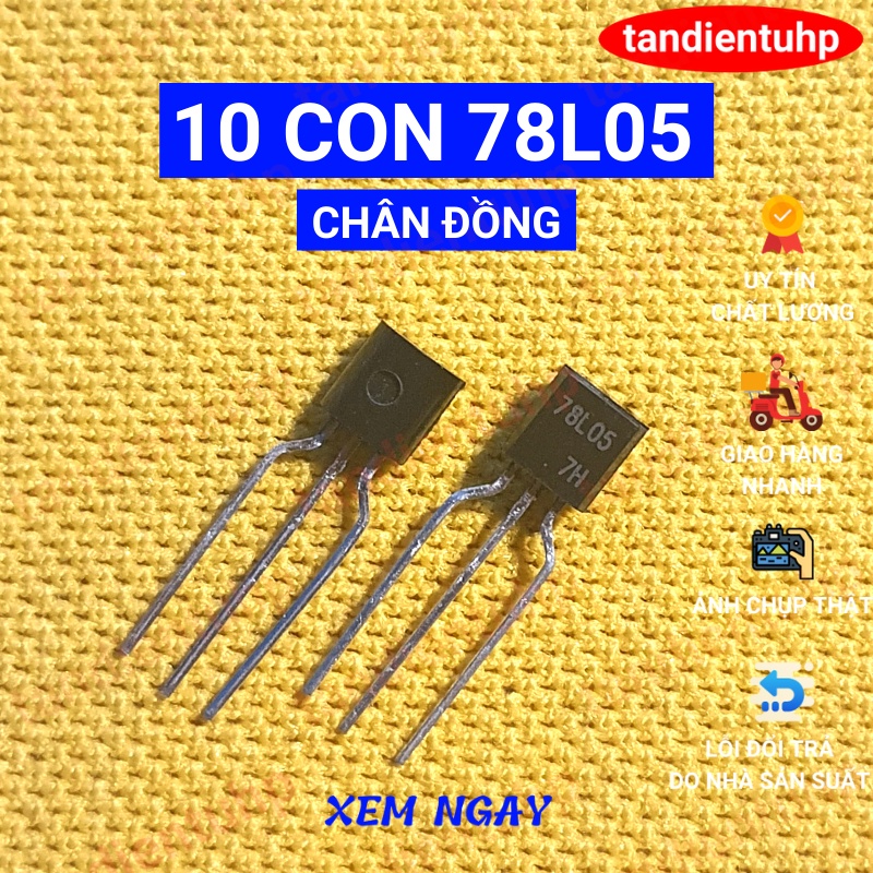 78L05 IC ổn áp 5V TO-92 chân cắm đồng