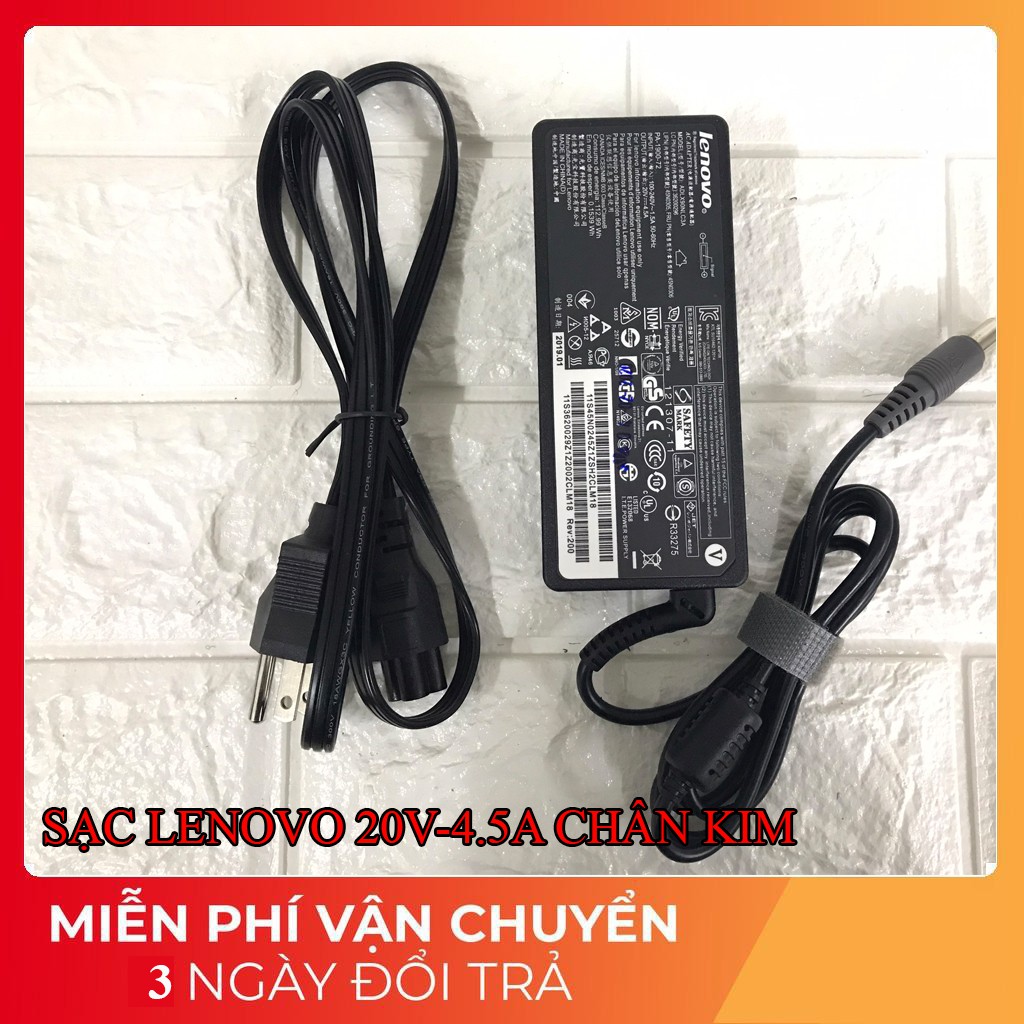 Sạc Laptop Lenovo 20V - 4.5A chân kim to dành cho laptop T400 T410 T420 T430 kèm dây nguồn