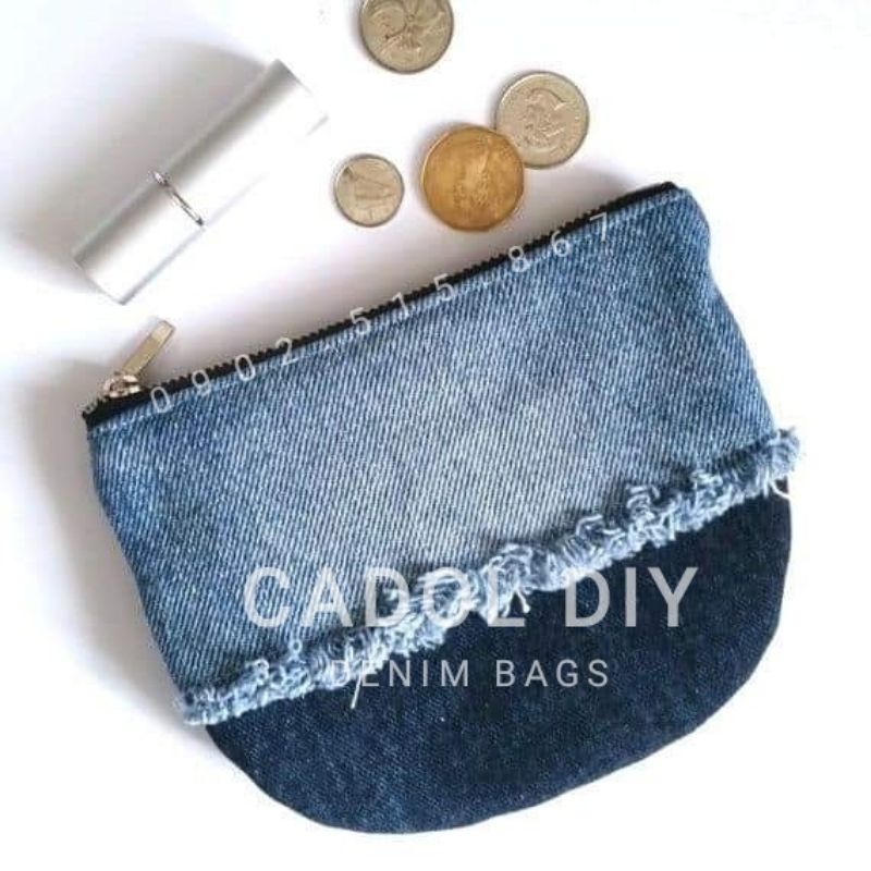 Ví Denim Thêu, Ví Jean Denim Trơn Đựng Đồ Mini Nhiều Mẫu