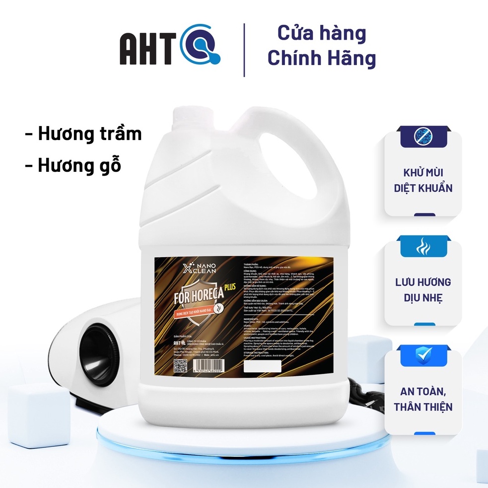 Dung dịch phun khói, tạo khói Nano Xclean For Horeca Plus - khử mùi ô tô, nhà hàng, khách sạn, bếp tạo hương thơm 5L