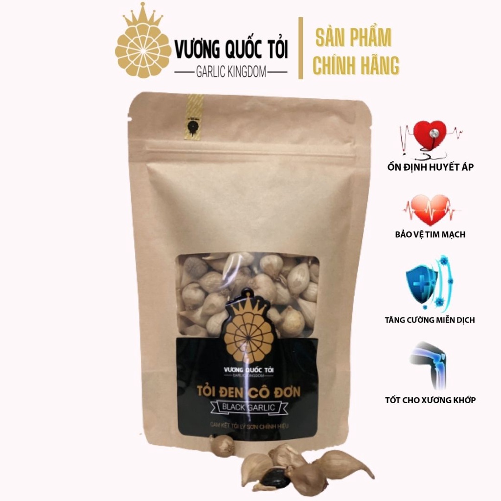 Tỏi Đen Cô Đơn Lý Sơn - Vương Quốc Tỏi - túi 150g, quà tặng sức khoẻ