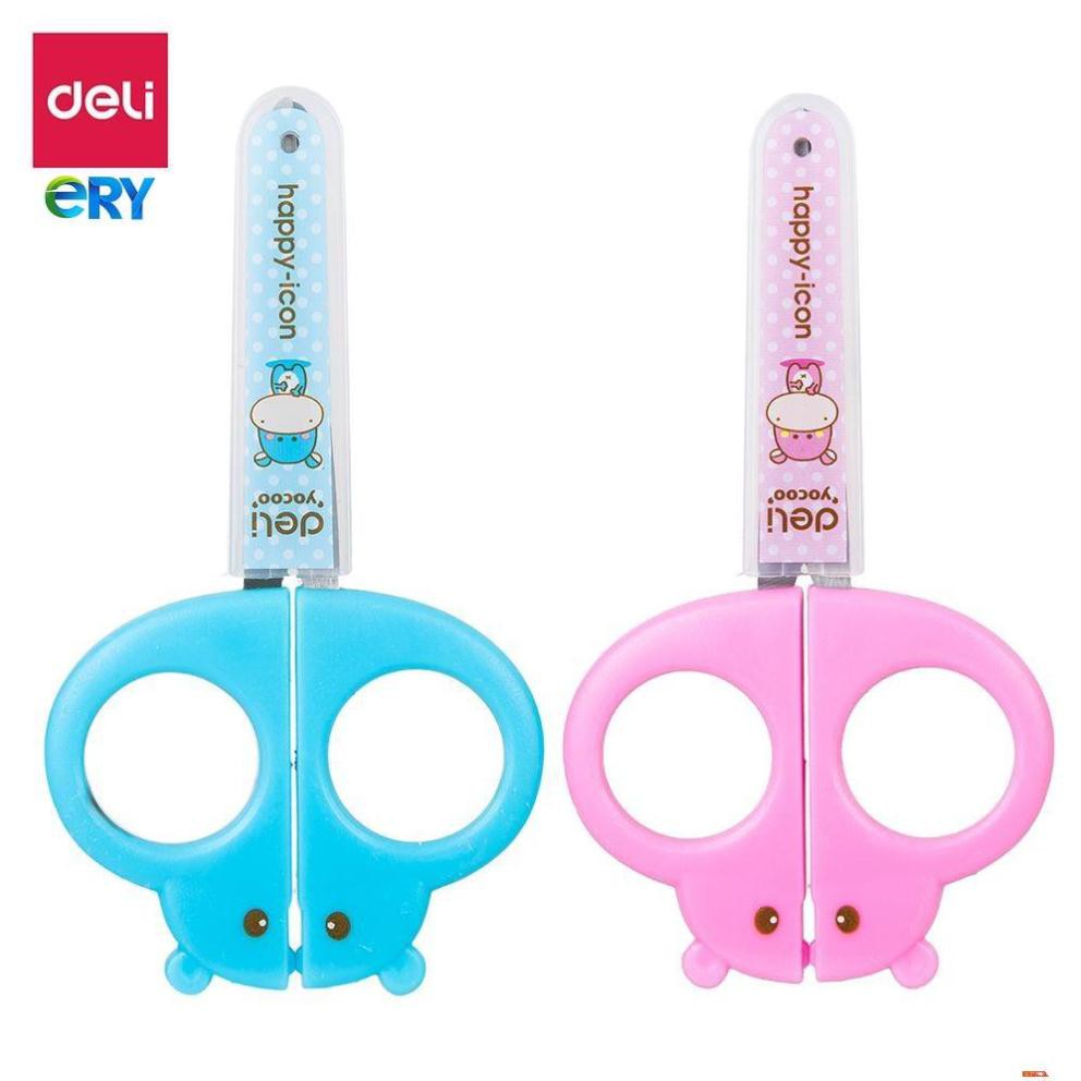 Kéo Thủ Công Học Sinh Có Nắp Đậy 5 Inch DELI | E6032