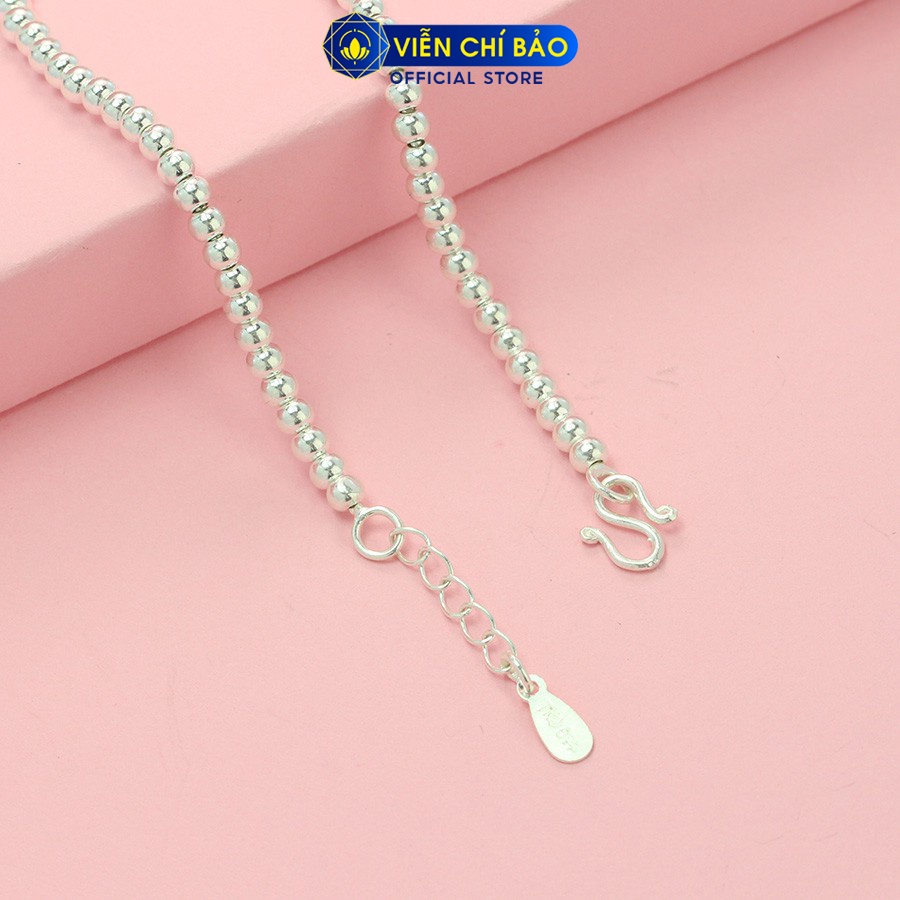 Lắc tay bạc nữ Bi trơn chất liệu bạc 925 thời trang phụ kiện trang sức nữ thương hiệu Viễn Chí Bảo L400189
