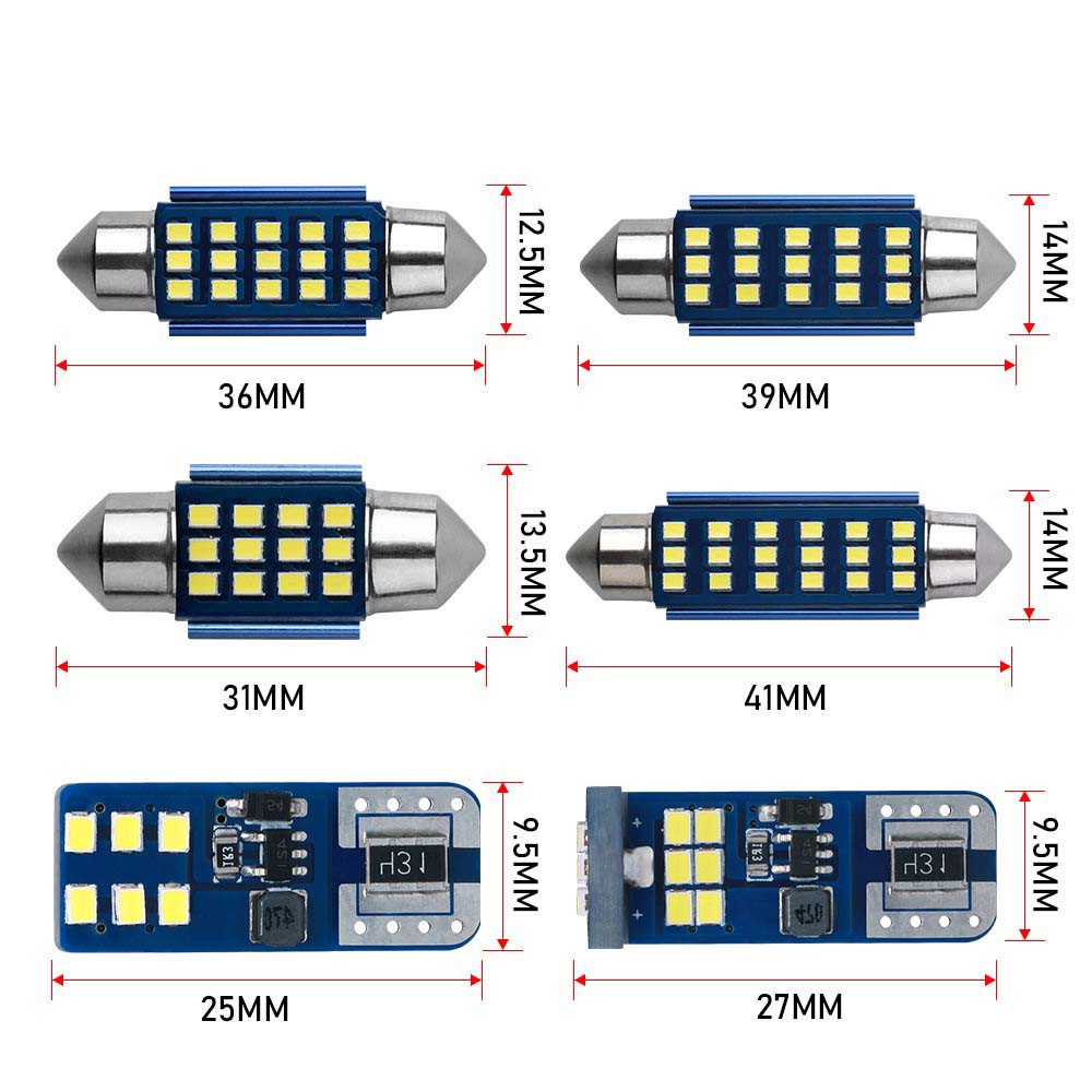 Bóng Đèn Led 31-36 - 39-41mm C5W C10W Smd 12v 6000k Chuyên Dụng Cho Xe Hơi