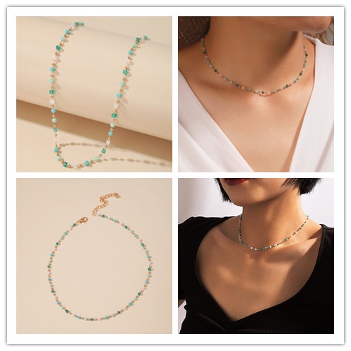 Vòng Cổ Choker Đính Hạt Màu Sắc Thanh Lịch Cổ Điển Thời Trang Cho Nữ