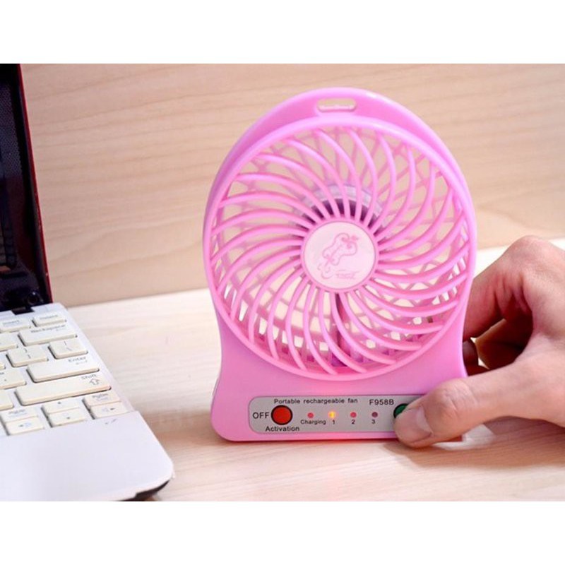 Quạt điều hòa Quạt mini fan xài pin sạc tích điện