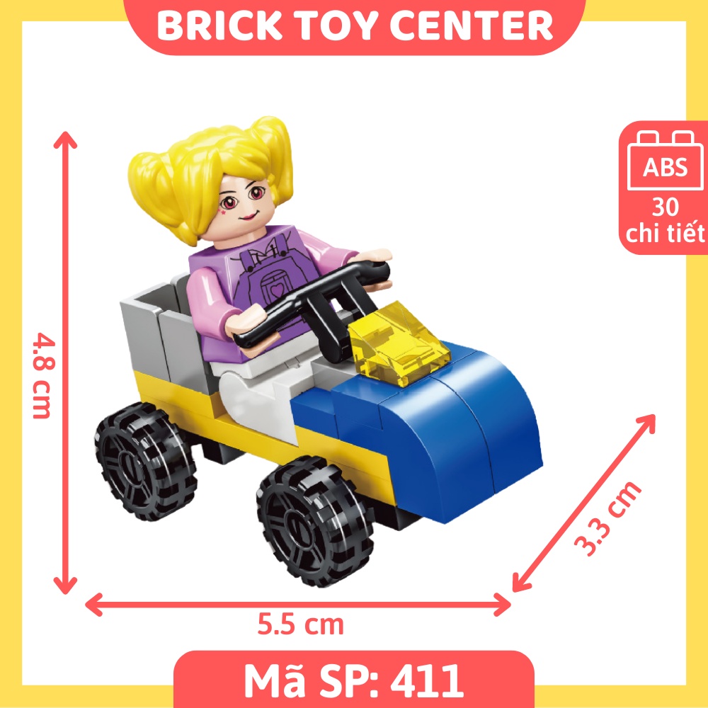 Đồ chơi lắp ráp cho bé gái mô hình 6 nhân vật dễ thương tập đàn, lái xe ô tô, tập nấu ăn 30 chi tiết