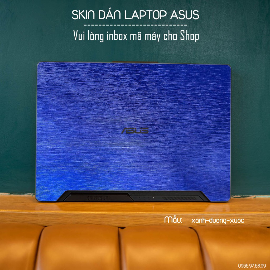 Skin dán Laptop Asus in màu xanh dương xước (inbox mã máy cho Shop)