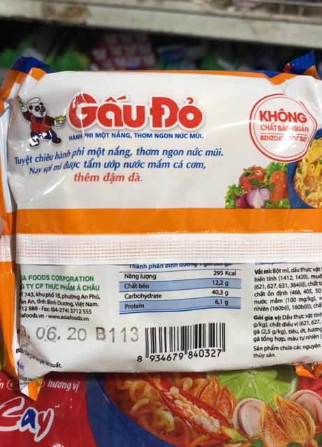 Set 5 Gói Mì Tôm Gấu Đỏ Các Vị (5x63g)